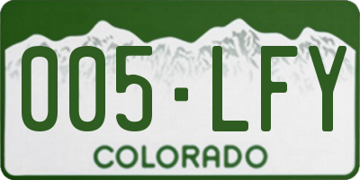 CO license plate 005LFY