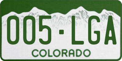 CO license plate 005LGA