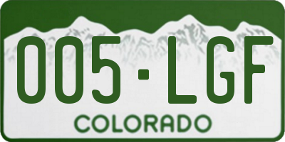 CO license plate 005LGF