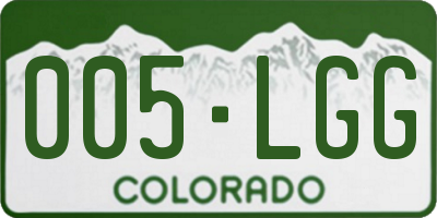 CO license plate 005LGG