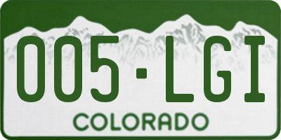 CO license plate 005LGI