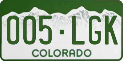 CO license plate 005LGK