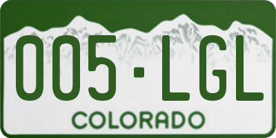 CO license plate 005LGL