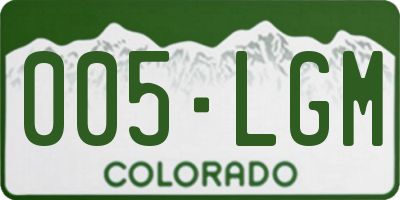 CO license plate 005LGM