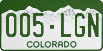 CO license plate 005LGN