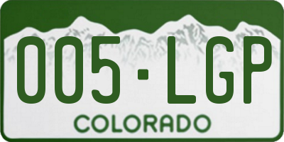 CO license plate 005LGP