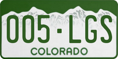 CO license plate 005LGS