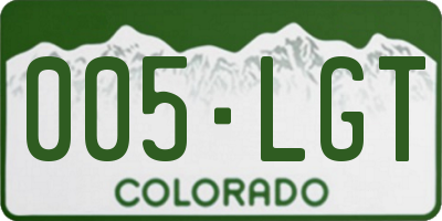 CO license plate 005LGT