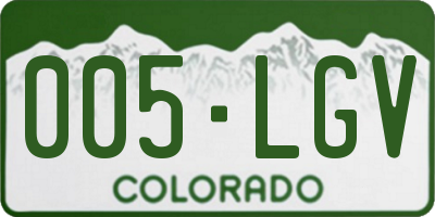 CO license plate 005LGV