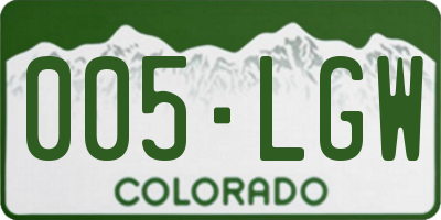 CO license plate 005LGW