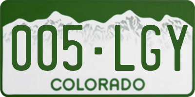 CO license plate 005LGY