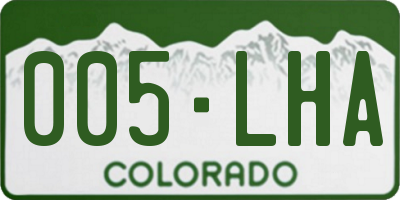 CO license plate 005LHA