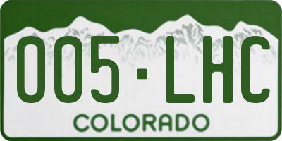 CO license plate 005LHC
