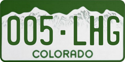 CO license plate 005LHG
