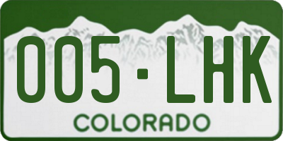 CO license plate 005LHK