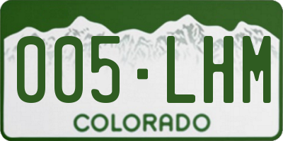 CO license plate 005LHM