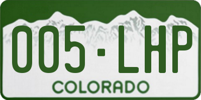 CO license plate 005LHP
