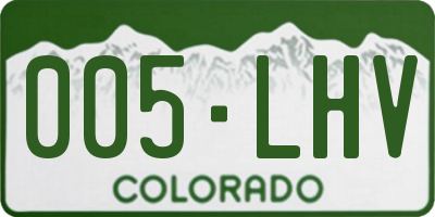 CO license plate 005LHV