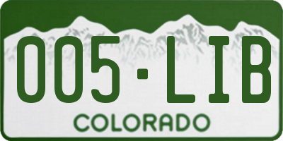 CO license plate 005LIB