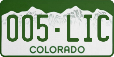 CO license plate 005LIC