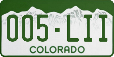 CO license plate 005LII