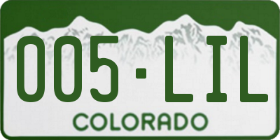 CO license plate 005LIL