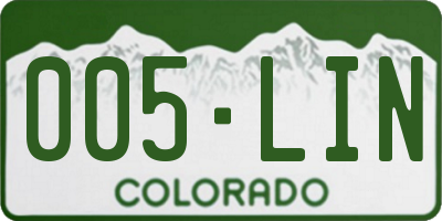CO license plate 005LIN