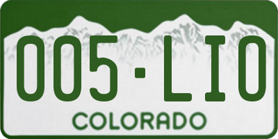 CO license plate 005LIO