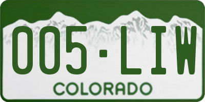 CO license plate 005LIW