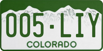 CO license plate 005LIY