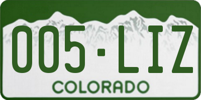 CO license plate 005LIZ