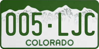 CO license plate 005LJC