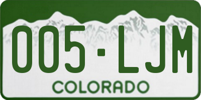 CO license plate 005LJM