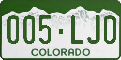 CO license plate 005LJO