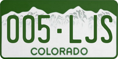 CO license plate 005LJS