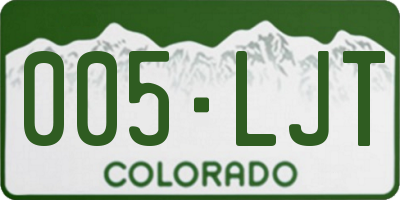 CO license plate 005LJT
