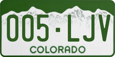 CO license plate 005LJV