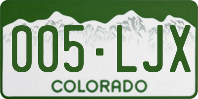 CO license plate 005LJX