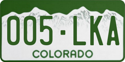 CO license plate 005LKA
