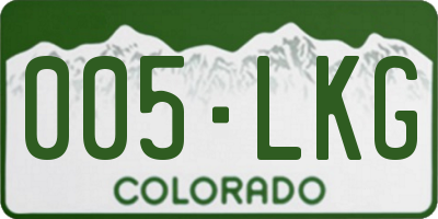 CO license plate 005LKG