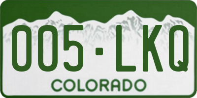 CO license plate 005LKQ
