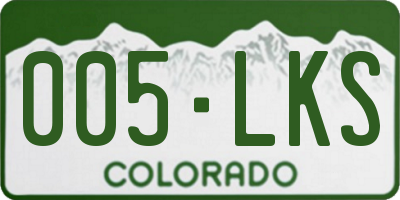 CO license plate 005LKS