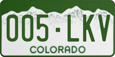 CO license plate 005LKV
