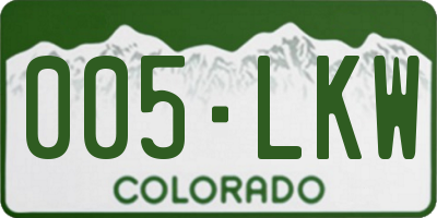 CO license plate 005LKW