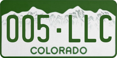 CO license plate 005LLC