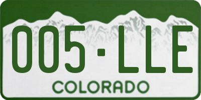 CO license plate 005LLE