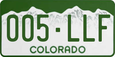 CO license plate 005LLF
