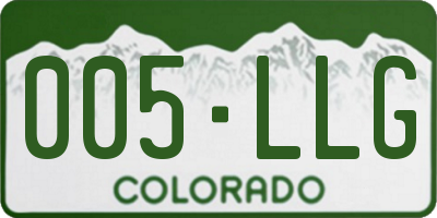 CO license plate 005LLG