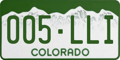 CO license plate 005LLI