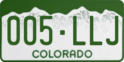 CO license plate 005LLJ